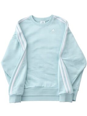 adidas girls Mint Green Crewneck Sweatshirt with White Stripes